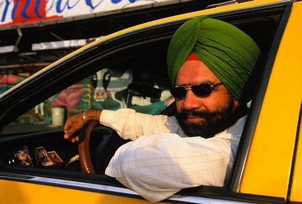 ca. 1997 --- Sikh Taxi Driver --- Image by © Catherine Karnow/CORBIS