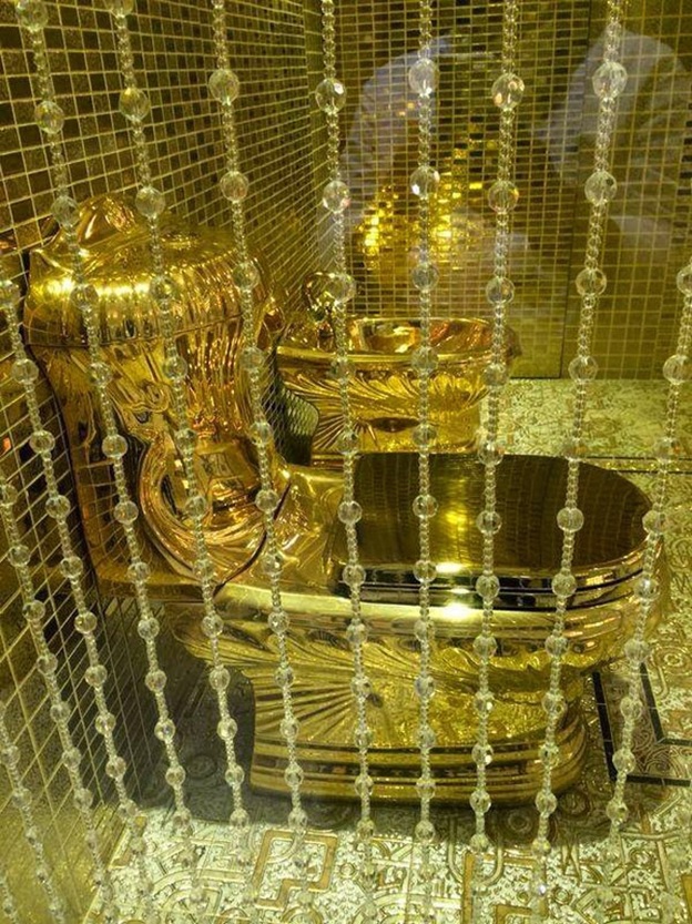 Photo Credit:http://indiatoday.intoday.in/gallery/gold-toilet-gifted-by-arab-king-to-daughter/1/13125.html