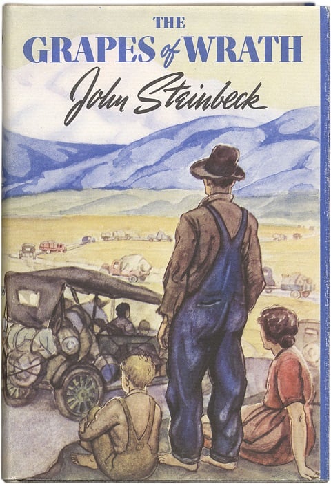 Photo Credit http://kids.britannica.com/comptons/art-144320/The-first-edition-of-John-Steinbecks-novel-The-Grapes-of