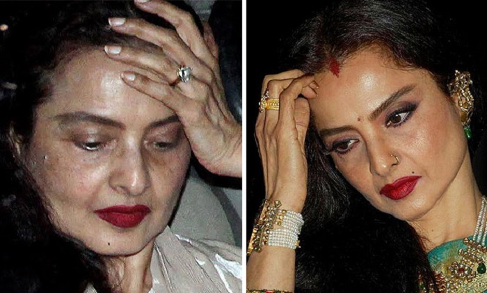  Photo Credit http://www.hindustantimes.com/bollywood/for-the-first-time-rekha-ditches-makeup-looks-her-age/article1-1185219.aspx