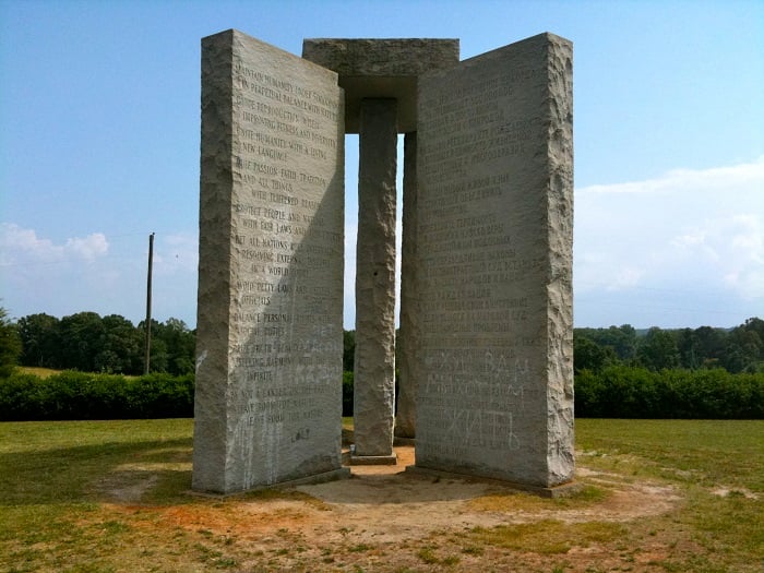 Photo Credit http://www.zmescience.com/other/feature-post/georgia-guidestones-mysterious-instructions-for-the-post-apocalypse/